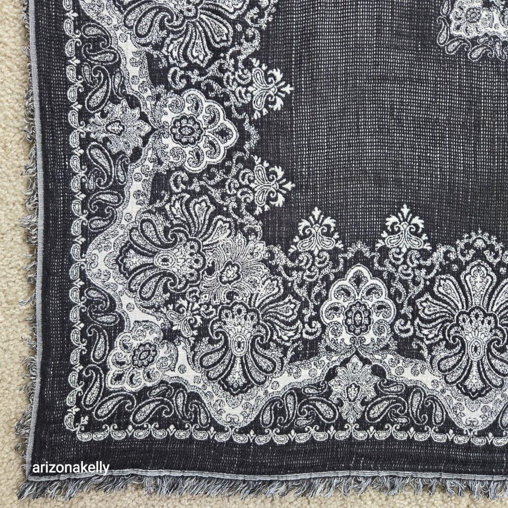 NWOT Wilfred Large Square Scarf Classic Bandana Design Woven - Picture 4 of 11